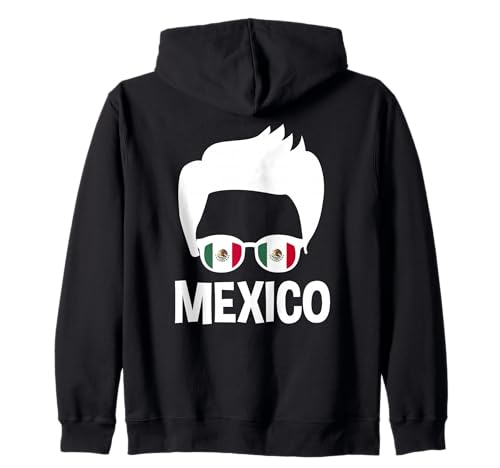 Mexiko Boy Mexikanische Flagge Sonnenbrille Haar-Silhouette Kapuzenjacke Mexiko Boy Mexikanische Flagge Sonnenbrille Haar-Silhouette Kapuzenjacke von Mexico Flag Designs Proud Mexican Roots