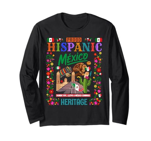 Mexikanische Kultur Themed Outfit Idee für Kinder & Mexiko Flagge Langarmshirt von Mexico Flag Hispanic Heritage Month Idea For Women