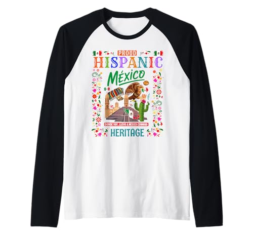 Mexikanische Kultur Themed Outfit Idee für Kinder & Mexiko Flagge Raglan von Mexico Flag Hispanic Heritage Month Idea For Women