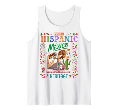 Mexikanische Kultur Themed Outfit Idee für Kinder & Mexiko Flagge Tank Top von Mexico Flag Hispanic Heritage Month Idea For Women