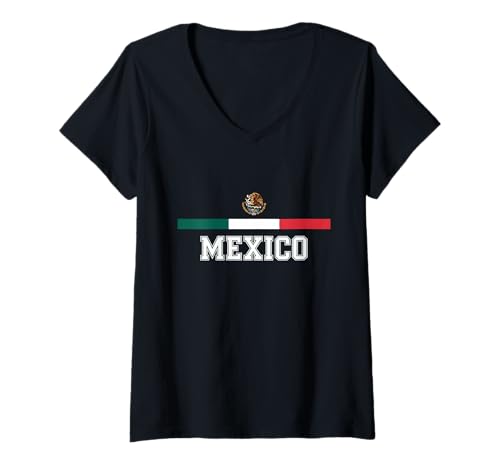 Damen Mexiko-Flagge, mexikanische Wurzeln, stolz T-Shirt mit V-Ausschnitt Damen Mexiko-Flagge, mexikanische Wurzeln, stolz T-Shirt mit V-Ausschnitt von Mexico Flag Mexican Roots