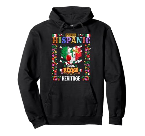 Mexikanisches Erbe Kostüm Outfit Idee für Kinder & Mexiko Flagge Pullover Hoodie von Mexico Hispanic Heritage Month Idea For Women