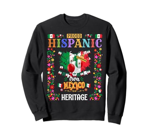 Mexikanisches Erbe Kostüm Outfit Idee für Kinder & Mexiko Flagge Sweatshirt von Mexico Hispanic Heritage Month Idea For Women