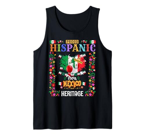 Mexikanisches Erbe Kostüm Outfit Idee für Kinder & Mexiko Flagge Tank Top von Mexico Hispanic Heritage Month Idea For Women