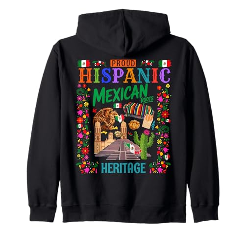 Mexikanisches Erbe Themed Outfit Idee für Kinder & Mexiko Flagge Kapuzenjacke von Mexico Hispanic Heritage Month Idea For Women