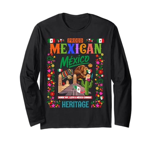 Mexikanisches Erbe Kostüm Outfit Idee für Kinder & Mexiko Flagge Langarmshirt Mexikanisches Erbe Kostüm Outfit Idee für Kinder & Mexiko Flagge Langarmshirt von Mexico Independence Day Outfit Ideas For Kids
