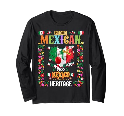 Mexikanisches Erbe Kostüm Outfit Idee für Kinder & Mexiko Flagge Langarmshirt von Mexico Independence Day Outfit Ideas For Women
