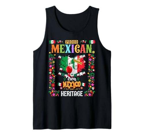 Mexikanisches Erbe Kostüm Outfit Idee für Kinder & Mexiko Flagge Tank Top von Mexico Independence Day Outfit Ideas For Women