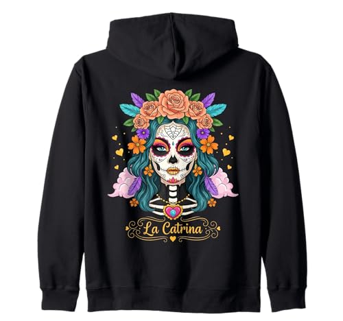 Buntes Totenkopf Damen Design – Mexikanischer Tag der Toten Kapuzenjacke Buntes Totenkopf Damen Design – Mexikanischer Tag der Toten Kapuzenjacke von Mexikanische Skelett Kunst & Kultur Geschenkidee