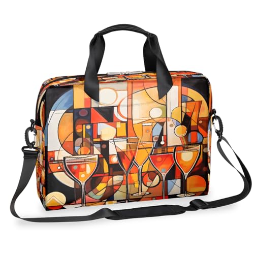 Abstrakte Weingläser, Laptop-Aktentasche für Männer und Frauen, 15,7 Zoll Business-Computertasche mit abnehmbarem Schultergurt, Laptoptasche, Messenger-Aktentasche von Mexpekil