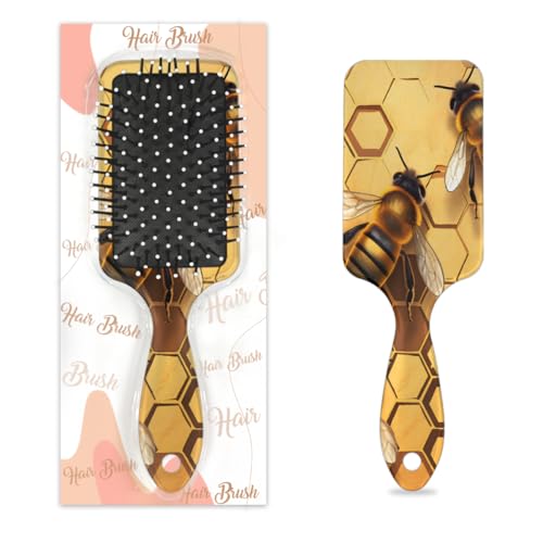 Antistatischer Massage-Haarkamm, Luftkissen, Haarbürste, Bienenstock, quadratische Kopfhaut-Massagebürste für Frauen und Mädchen von Mexpekil