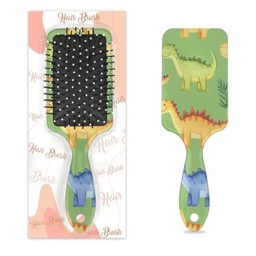Antistatischer Massage-Haarkamm, Luftkissen, Haarbürste, Cartoon-Dinosaurier, bunte Tiere, quadratische Kopfhaut-Massagebürste für Frauen und Mädchen von Mexpekil