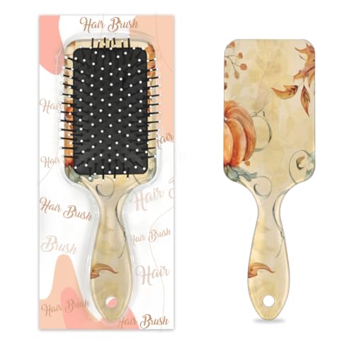 Antistatischer Massage-Haarkamm, Luftkissen, Haarbürste, Ernte, Kürbis, Herbst, Erntedankfest, quadratische Kopfhaut-Massagebürste für Frauen und Mädchen von Mexpekil
