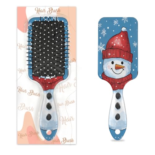 Antistatischer Massage-Haarkamm, Luftkissen, Haarbürste, Weihnachten, Schneemann, Schneeflocke, Urlaub, Bauernhaus, Weihnachten, quadratische Kopfhaut-Massagebürste für Frauen und Mädchen von Mexpekil