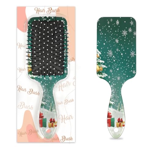 Antistatischer Massage-Haarkamm, Luftkissen, Haarbürste, Weihnachtsbaum, Wald, Bauernhaus, quadratische Kopfhaut-Massagebürste für Frauen und Mädchen von Mexpekil