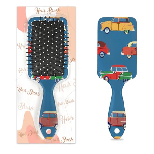 Antistatischer Massage-Haarkamm, Luftkissen, Haarbürste, bunt, Cartoon-Druck, quadratische Kopfhaut-Massagebürste für Frauen und Mädchen von Mexpekil