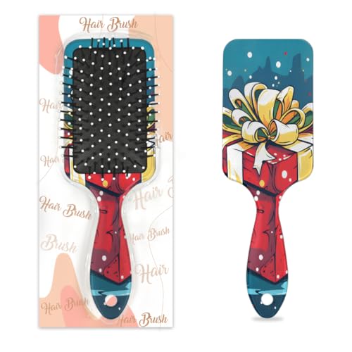 Antistatischer Massage-Haarkamm, Luftkissen-Haarbürste, Weihnachten, rote Geschenkbox, quadratische Kopfhaut-Massagebürste für Frauen und Mädchen von Mexpekil