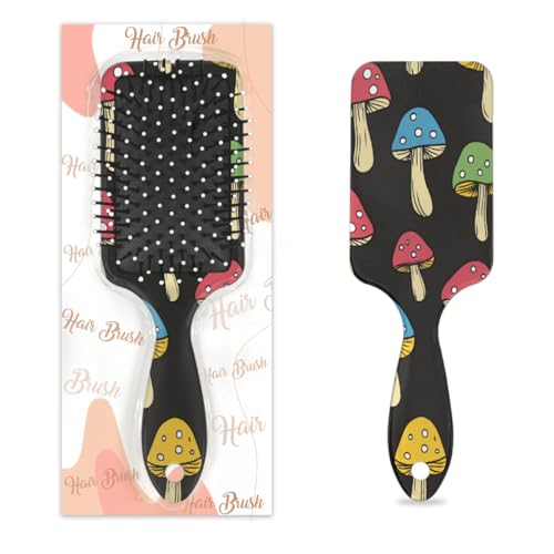 Antistatischer Massage-Haarkamm, Luftkissen-Haarbürste, bunt, Pilz, quadratische Kopfhaut-Massagebürste für Frauen und Mädchen von Mexpekil