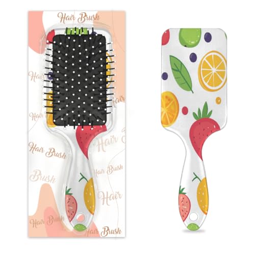 Antistatischer Massage-Haarkamm, Luftkissen-Haarbürste, niedliche Früchte, quadratische Kopfhaut-Massagebürste für Frauen und Mädchen von Mexpekil