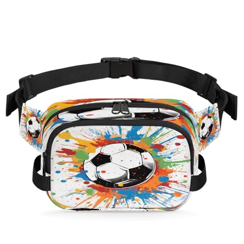 Bauchtasche für Herren und Damen, Aquarell-Batik, Graffiti, Fußball, verstellbare und wasserdichte Bauchtasche für Reisen, Sport, Wandern, Laufen, Tie-dye Graffiti Soccer, Einheitsgröße von Mexpekil