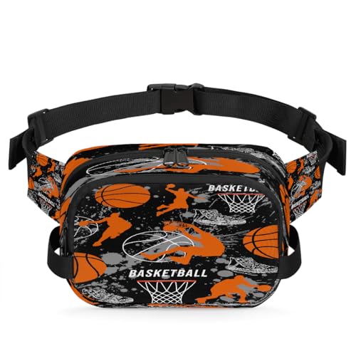 Bauchtasche für Herren und Damen, Basketball, verstellbar, wasserdicht, Bauchtasche für Reisen, Sport, Wandern, Laufen, Basketball, Einheitsgröße von Mexpekil