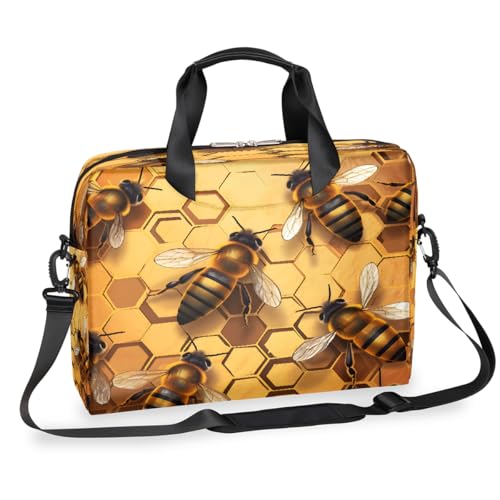Bee Hive Laptop-Aktentasche für Herren und Damen, 15,7 Zoll Business Computertasche mit abnehmbarem Schultergurt, Laptoptasche, Messenger-Aktentasche von Mexpekil