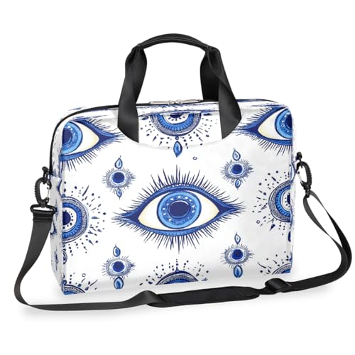 Blaue Magical Eyes Laptop-Aktentasche für Männer und Frauen, 15,7 Zoll Business Computertasche mit abnehmbarem Schultergurt, Laptoptasche, Messenger-Aktentasche von Mexpekil