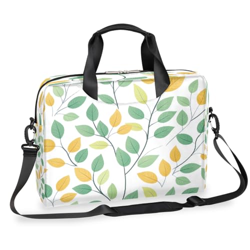 Boho Leaf Floral Laptop Aktentasche für Männer Frauen 15,7 Zoll Business Computer Tasche mit abnehmbarem Schultergurt Laptoptasche Tasche Sleeve Messenger Aktentasche von Mexpekil