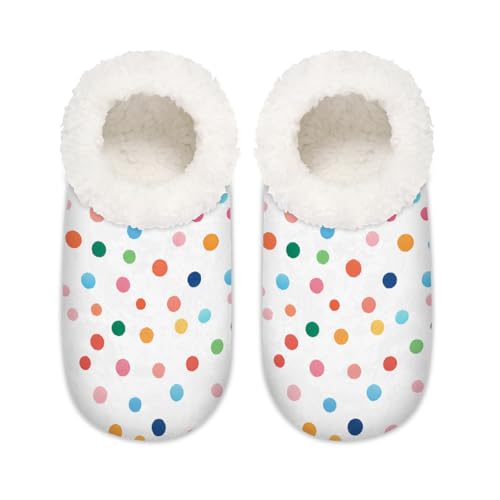 Bunte Hausschuhe für Damen und Herren, gepunktetes Muster, Memory-Schaum, Hausschuhe, Socken, multi, 37.5/38.5 EU Weit von Mexpekil