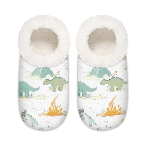 Caroon Dinosaurier-Hausschuhe für Damen und Herren, niedliche Dinosaurier-Memory-Foam-Hausschuhe, rutschfeste Haussocken, multi, 37.5/38.5 EU Weit von Mexpekil