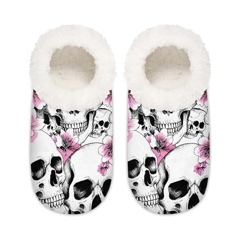 Day Of The Dead Totenkopf-Hausschuhe für Damen und Herren, Memory-Schaum, Hausschuhe, Hausschuhe, Socken, multi, 37.5/38.5 EU Weit von Mexpekil