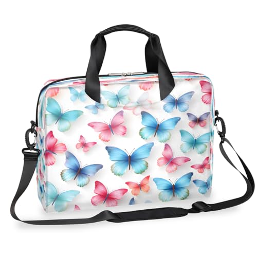 Dream Butterfly Wild Animals Ästhetische Laptop-Aktentasche für Männer und Frauen, 15,7 Zoll Business Computertasche mit abnehmbarem Schultergurt, Laptoptasche, Tasche, Tasche, Messenger Aktentasche von Mexpekil