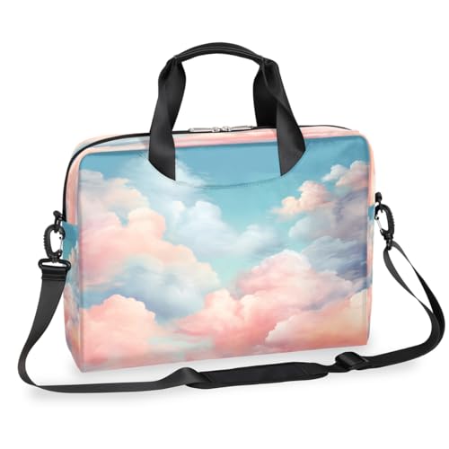 Dreamy Laptop-Aktentasche mit Farbverlauf, verblasst pastellfarben, für Damen und Herren, 15,7 Zoll, Business-Computertasche mit abnehmbarem Schultergurt, Laptoptasche, Messenger-Aktentasche von Mexpekil