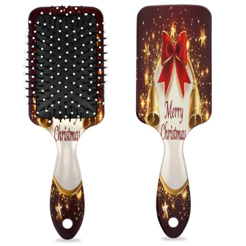 Frohe Weihnachten Haarbürste Xmas Bell Wet Dry Air Cushion Haarbürste Kunststoff Entwirrer Haarbürste für Kinder Erwachsene Schulanfang Geschenk Damen Herren von Mexpekil