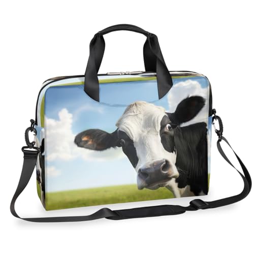 Funny Country Farm Animal Cow Print Laptop Aktentasche für Männer und Frauen, 15,7 Zoll Business Computer Tasche mit abnehmbarem Schultergurt, Laptoptasche, Tasche, Tasche, Messenger Aktentasche von Mexpekil