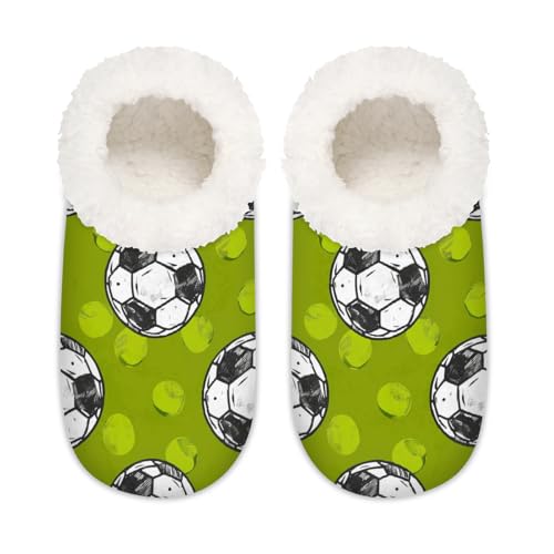Grüne Fußball-Hausschuhe für Damen und Herren, Sport-Fußball-Memory-Foam-Hausschuhe, Hausschuhe, Socken, multi, 6/6.5 UK Wide von Mexpekil