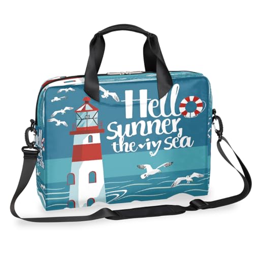Gull Lighthouse Laptop-Aktentasche für Herren und Damen, 15,7 Zoll Business Computertasche mit abnehmbarem Schultergurt, Laptoptasche, Messenger-Aktentasche von Mexpekil