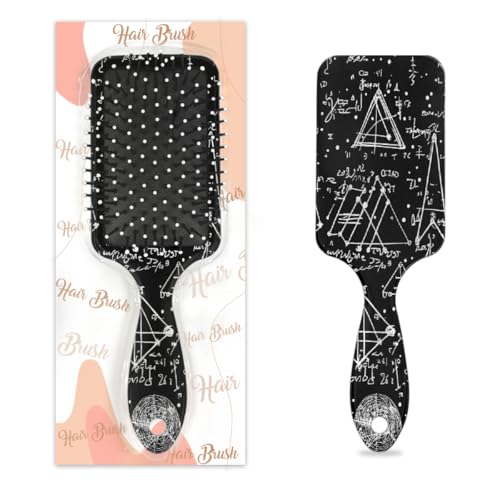 Haarbürste mit mathematischer Formel, schwarz, mathematische Gleichungen, nasses, trockenes Luftkissen, Haarbürste aus Kunststoff, Entwirrer-Haarbürste für Kinder, Erwachsene, Geschenk für Damen und von Mexpekil
