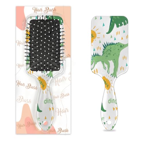 Haarbürste mit tropischen Dinosauriern, feucht, trocken, Luftkissen, Haarbürste, Kunststoff, Entwirrer, Haarbürste für Kinder und Erwachsene, Geschenk zum Schulanfang, Geschenk für Damen und Herren von Mexpekil