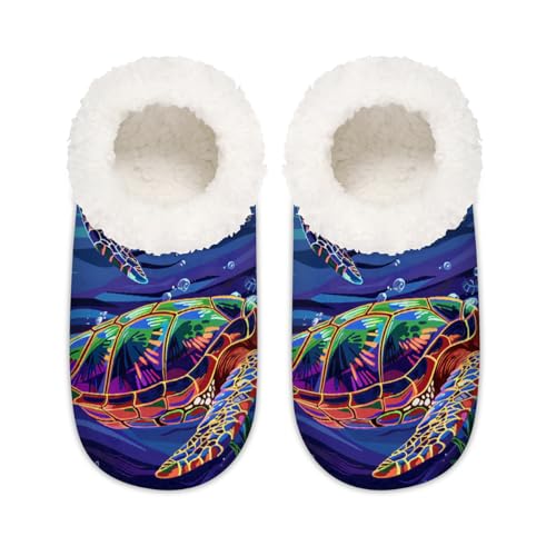 Hausschuhe für Damen und Herren, Meerestiere, Memory-Schaum, Hausschuhe, Hausschuhe, Socken mit Wasserfarben-Motiv, multi, 37.5/38.5 EU Weit von Mexpekil