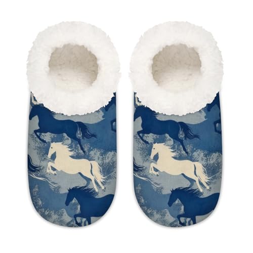 Hausschuhe für Damen und Herren, marineblau, Camouflage, Memory-Schaum, Hausschuhe, Socken, multi, 6/6.5 UK Wide von Mexpekil