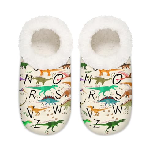 Hausschuhe mit Dinosaurier-Motiv, für Damen und Herren, Memory-Schaum, bequeme rutschfeste Haussocken, multi, 37.5/38.5 EU Weit von Mexpekil