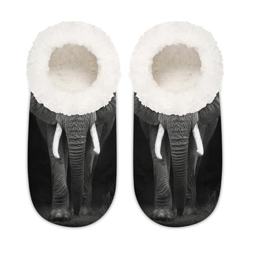 Hausschuhe mit afrikanischem Elefantenmotiv für Damen und Herren, Elefantenmuster, Memory-Schaum, Hausschuhe, Hausschuhe, Socken, multi, 6/6.5 UK Wide von Mexpekil
