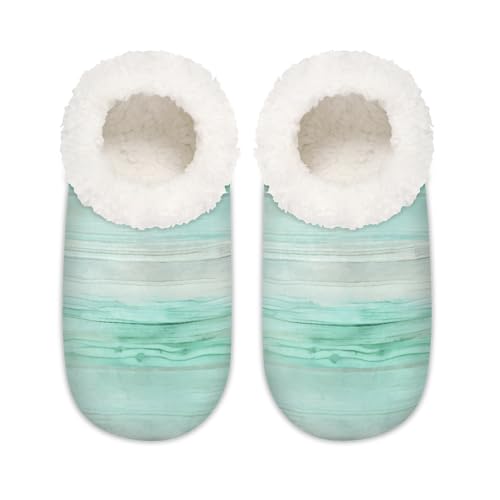 Hausschuhe mit grünen Streifen für Damen und Herren, Farbverlauf, grüner Memory-Schaum, Hausschuhe, Hausschuhe, Socken, multi, 37.5/38.5 EU Weit von Mexpekil