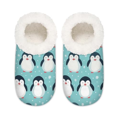 Hausschuhe mit niedlichem Pinguin-Muster für Damen und Herren, Memory-Schaum, bequeme Anti-Rutsch-Socken, multi, 6/6.5 UK Wide von Mexpekil