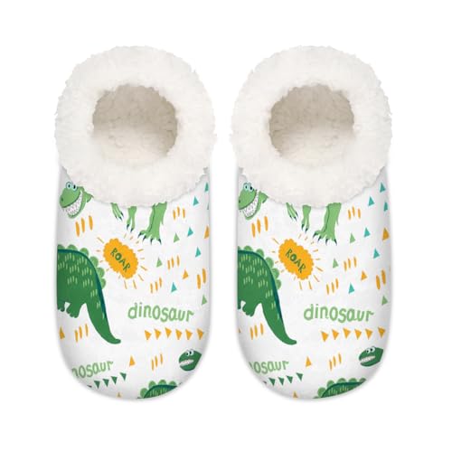 Hausschuhe mit tropischem Dinosaurier-Motiv, für Damen und Herren, Memory-Schaum, bequem, rutschfeste Haussocken, multi, 6/6.5 UK Wide von Mexpekil