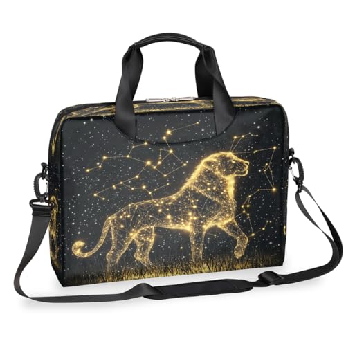 Image Of Constellations Leo Laptop-Aktentasche für Männer und Frauen, 15,7 Zoll Business Computertasche mit abnehmbarem Schultergurt, Laptoptasche, Messenger-Aktentasche von Mexpekil