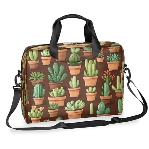 Kakteen Sukkulenten Laptop-Aktentasche für Männer und Frauen, 15,7 Zoll Business-Computertasche mit abnehmbarem Schultergurt, Laptoptasche, Messenger-Aktentasche von Mexpekil