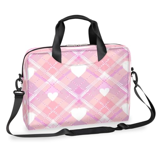 Laptop-Aktentasche für Herren und Damen, 39,5 cm (15,7 Zoll), Business-Computertasche mit abnehmbarem Schultergurt, Laptoptasche, Kuriertasche, Aktentasche, Rosa / Beige von Mexpekil