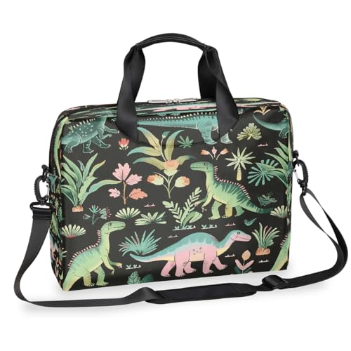 Laptop-Aktentasche mit Cartoon-Dinosaurier-Palme für Männer und Frauen, 39,9 cm (15,7 Zoll), Business-Computer-Tasche mit abnehmbarem Schultergurt, Laptoptasche, Kuriertasche von Mexpekil